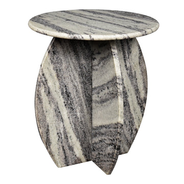Venus 15" Contemporary Natural Marble Handmade X-Shaped End Table - JONATHAN Y